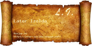 Later Izolda névjegykártya